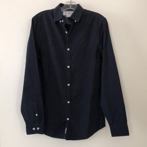 Penguin Button Down Shirt Long Sleeve Navy Blue